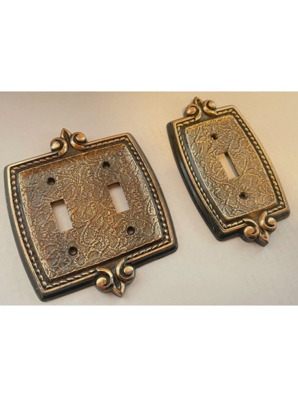 Vintage Ornate Brass Light Switch Toggle Plate Covers Retro Antique Wall Decor